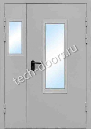 Дверь полуторная противопожарная EI-30 металлическая 1150x2050